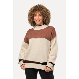 Ulla Popken  Pullover con color blocking, collo dolcevita e maniche lunghe 