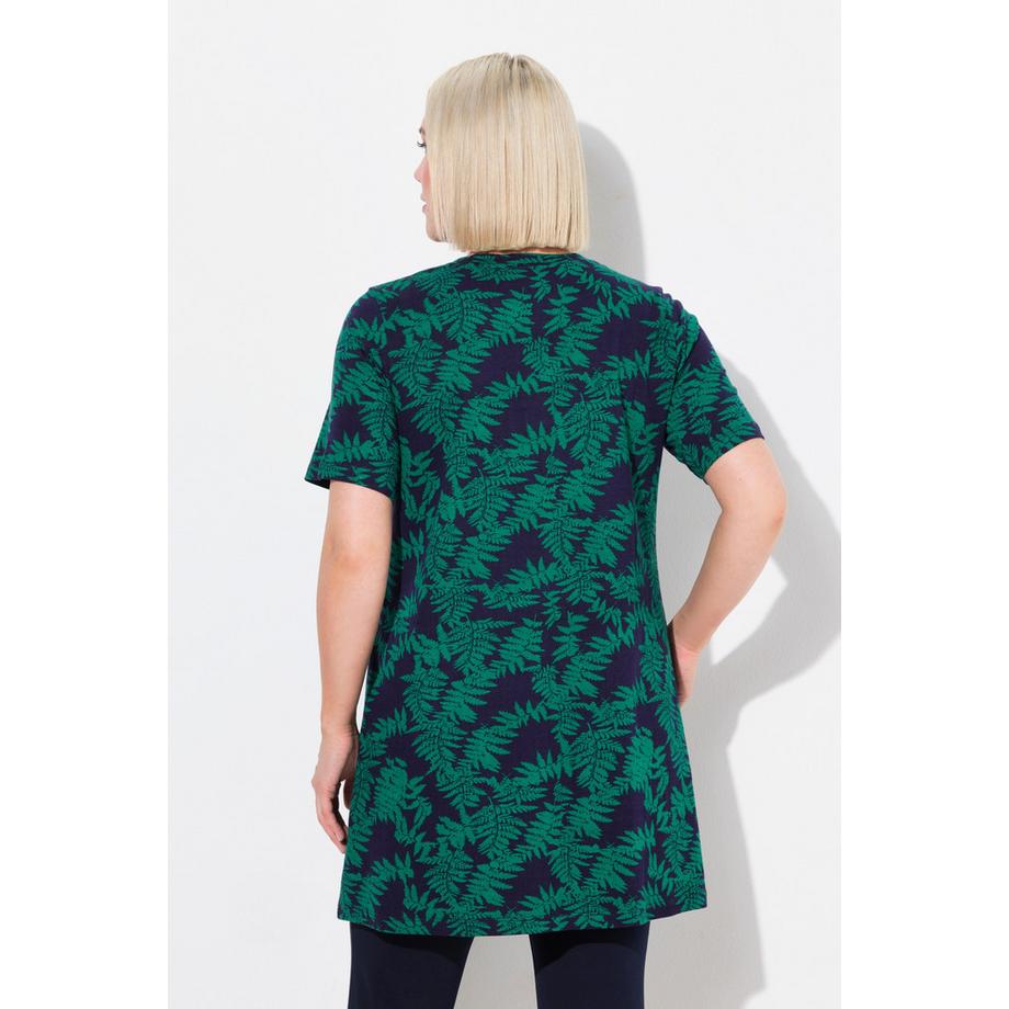 Ulla Popken Maglia lunga Spalline decorative Linea ad A Scollo a V Mezza manica  