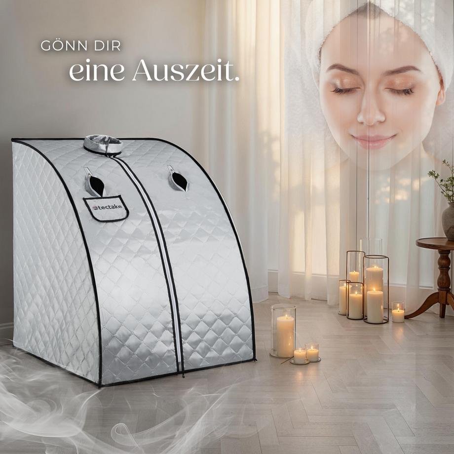 Tectake  Mobile Dampfsauna ThermaLuxe II 2 Liter Dampfgenerator mit 1000 W 15 Temperaturstufen und Timerfunktion 