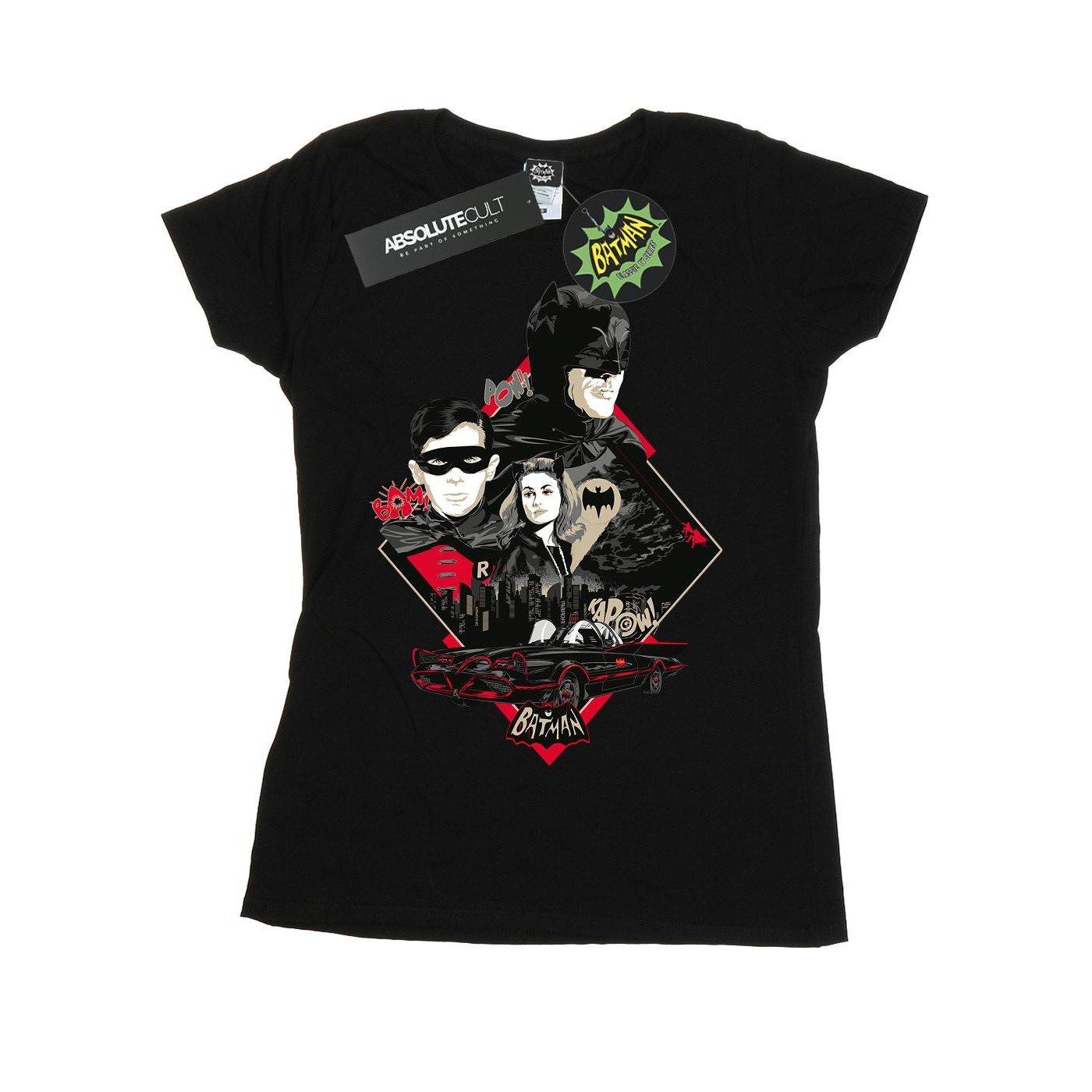 Image of Batman Tv Series Character Skyline Tshirt Damen Schwarz XXL