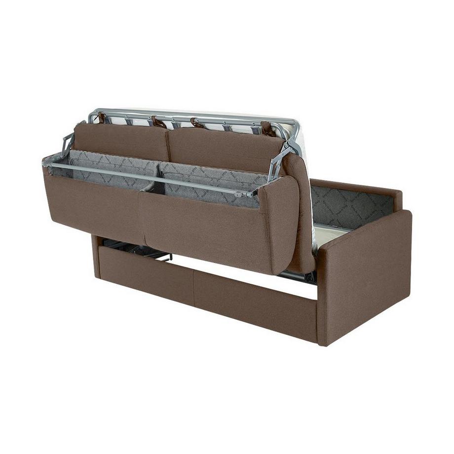 Vente-unique Schlafsofa 4Sitzer Stoff Liegefläche mit Lattenrost mit breiten LattenMatratze Braun CALIFE  