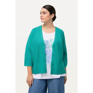 Ulla Popken  Cardigan oversize, encolure en V, maille point envers 