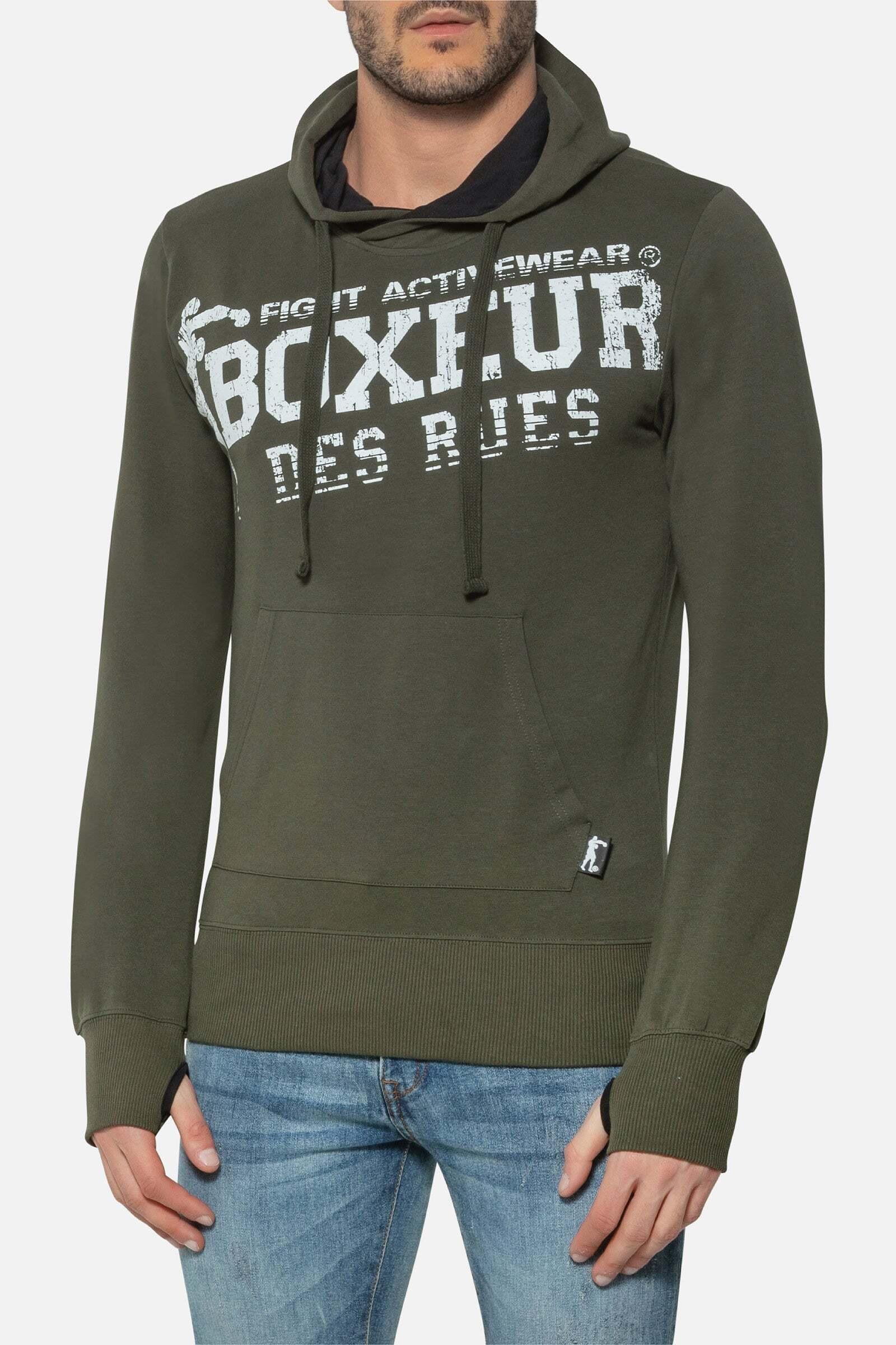 BOXEUR DES RUES  Kapuzenpullover Hooded Sweatshirt with Thumb Openings 