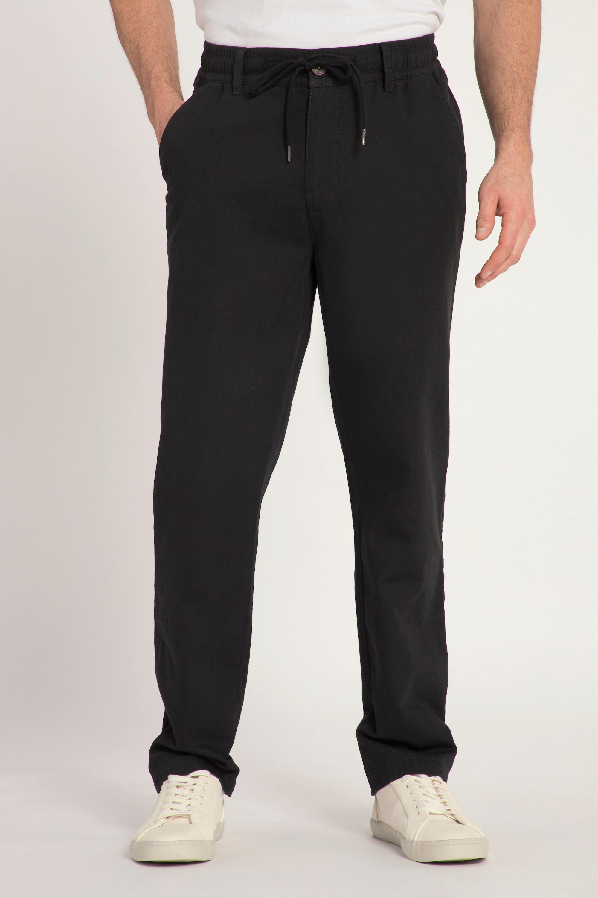 JP1880  Pantalon aspect lin. Taille élastique. Coupe décontractée. 