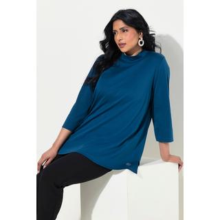 Ulla Popken  Shirt, A-Linie, Stehkragen, 3/4-Arm, Pima Cotton 