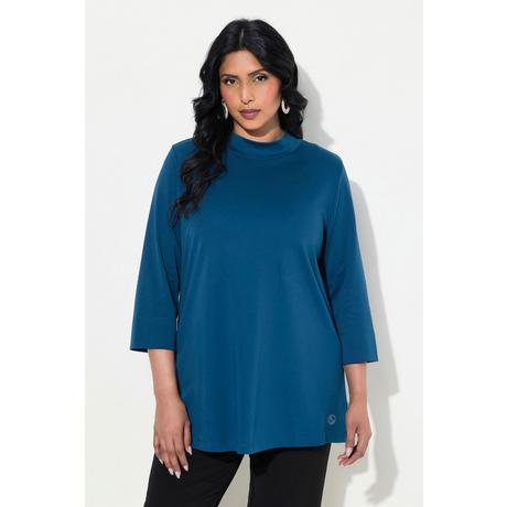 Ulla Popken  Shirt, A-Linie, Stehkragen, 3/4-Arm, Pima Cotton 