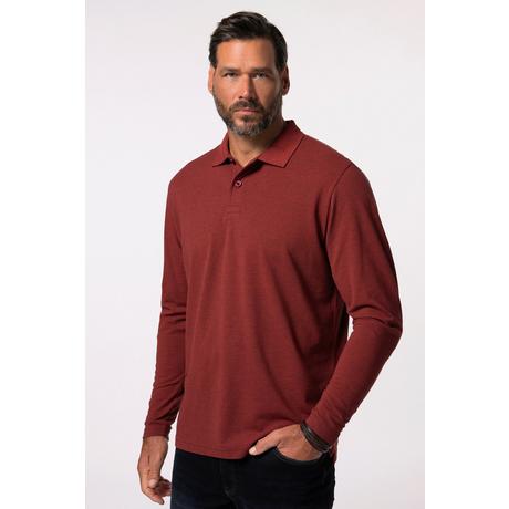 JP1880  Maglia basic in piqué con maniche lunghe e colletto polo, fino alla tg. 8XL 