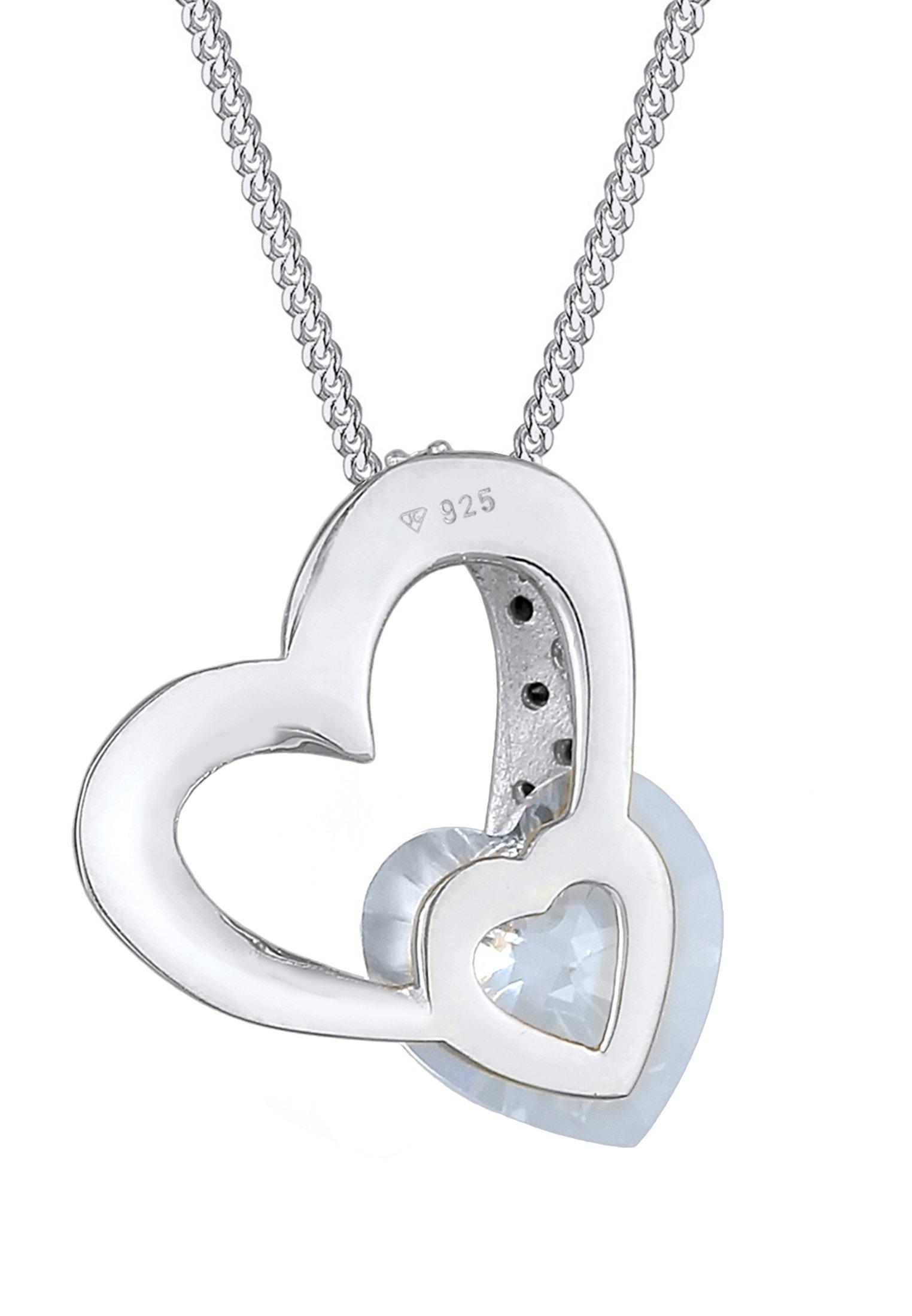 Elli  Halskette Herz Love Rosa Kristalle 