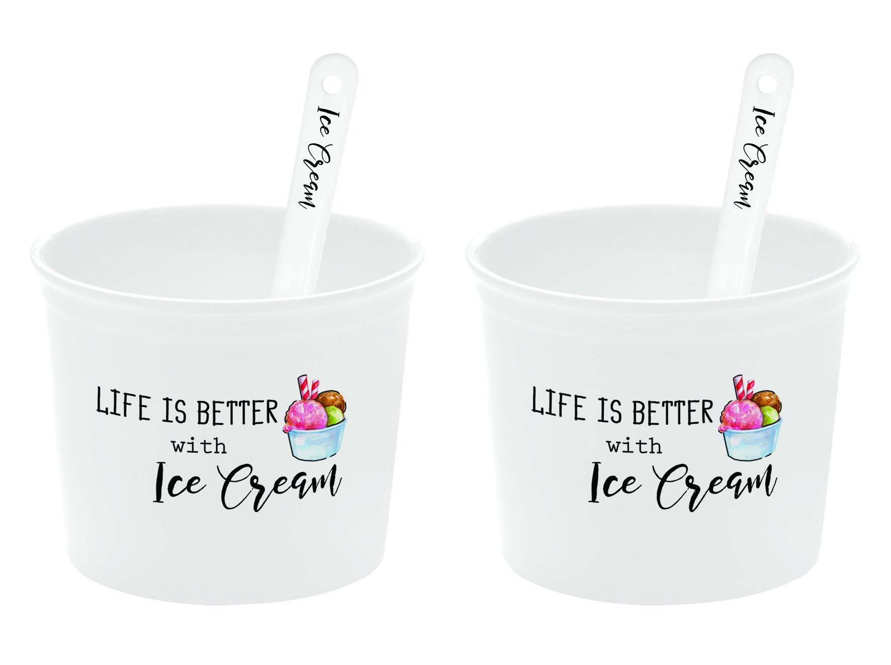 Image of Eiscremebecher & Löffel-Set (4Stk) Eiscremebecher & Löffel-Set (4Stk)