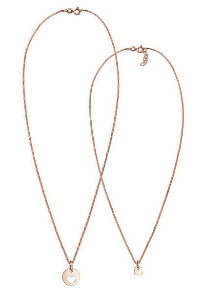 Elli  Halskette 2Er Set Herz Anhänger 