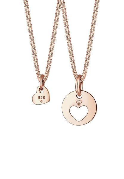 Elli  Halskette 2Er Set Herz Anhänger 
