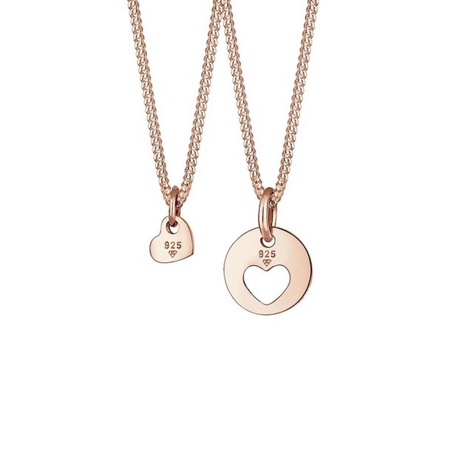 Elli  Halskette 2Er Set Herz Anhänger 