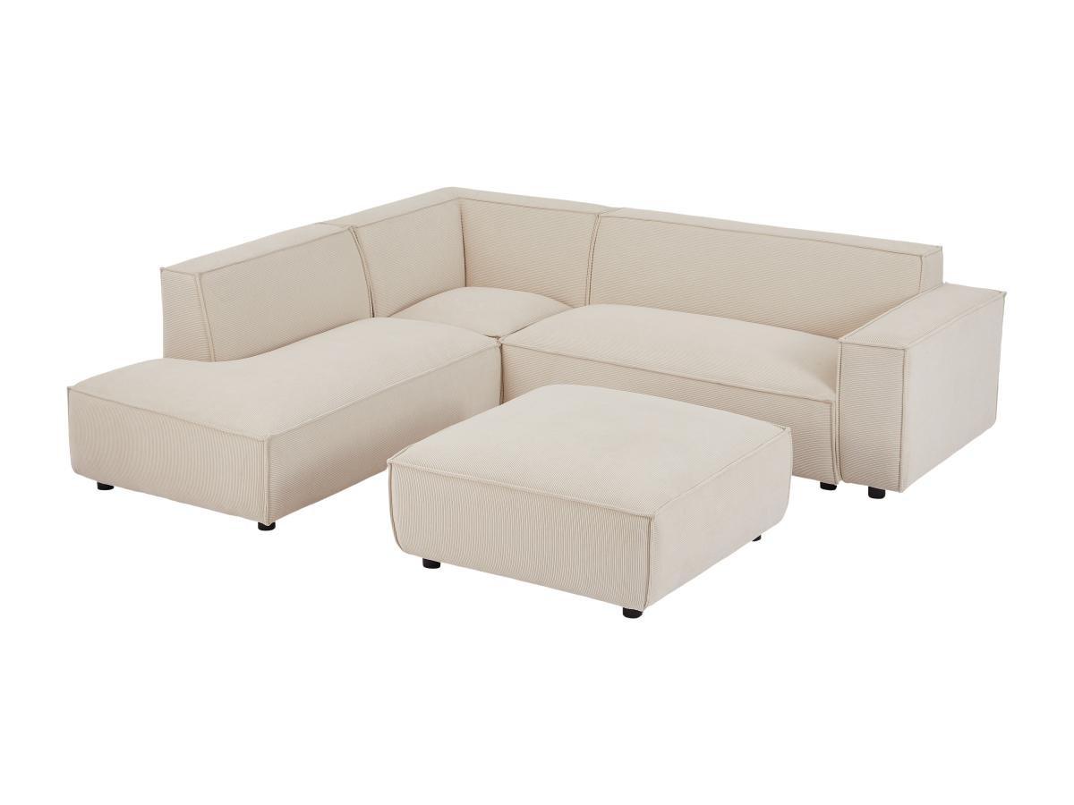 PASCAL MORABITO Großes Ecksofa & Hocker - Ecke links - Cord - Beige - BORORE  