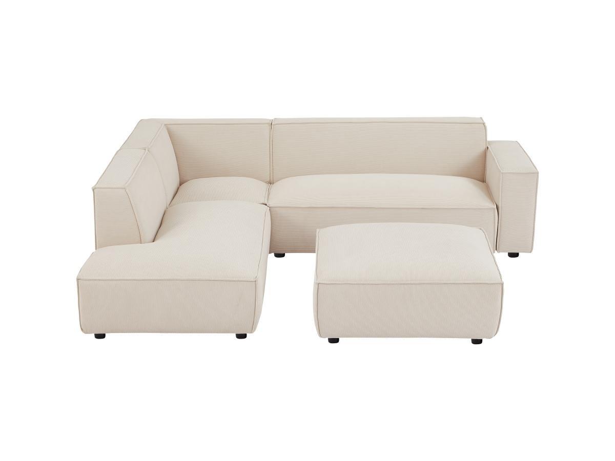 PASCAL MORABITO Großes Ecksofa & Hocker - Ecke links - Cord - Beige - BORORE  