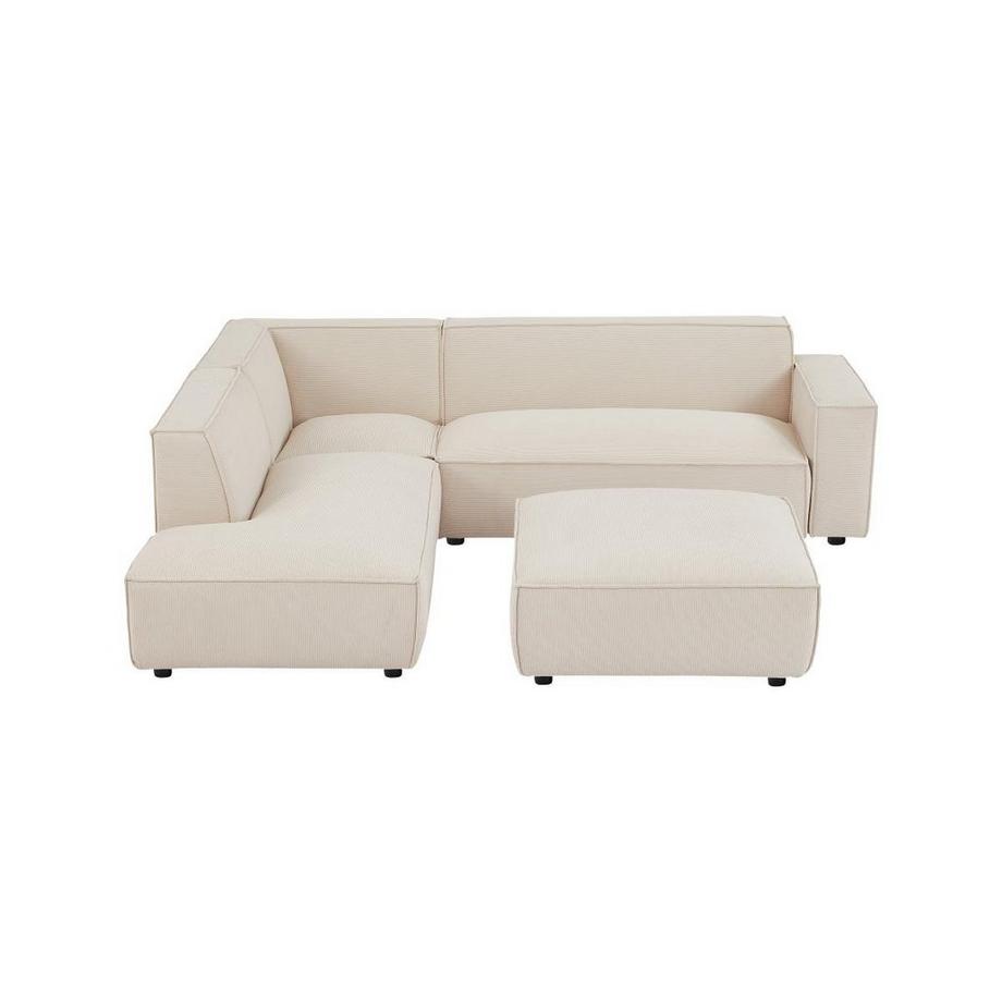 PASCAL MORABITO Großes Ecksofa & Hocker - Ecke links - Cord - Beige - BORORE  