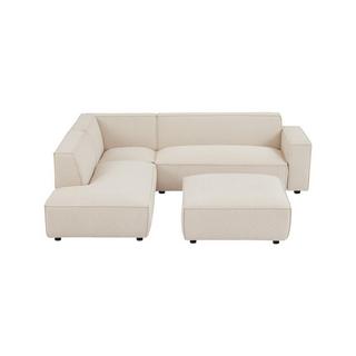 PASCAL MORABITO Großes Ecksofa & Hocker - Ecke links - Cord - Beige - BORORE  
