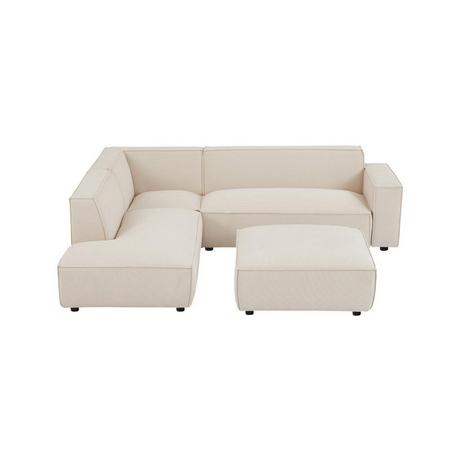 PASCAL MORABITO Großes Ecksofa & Hocker - Ecke links - Cord - Beige - BORORE  