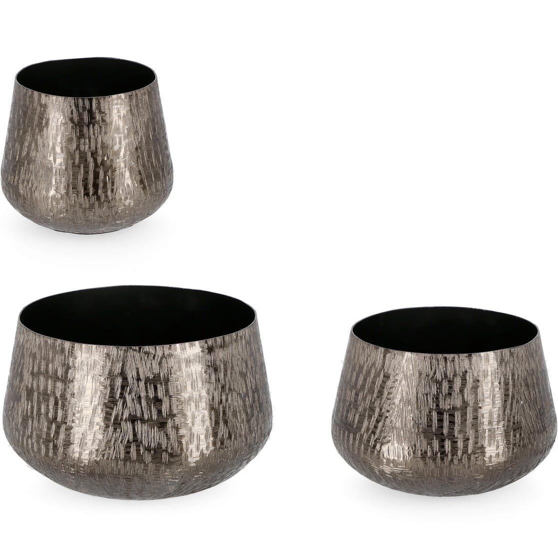 Image of Übertopf Lathe Anthrazit (3er-Set) Übertopf Lathe Anthrazit (3er-Set)