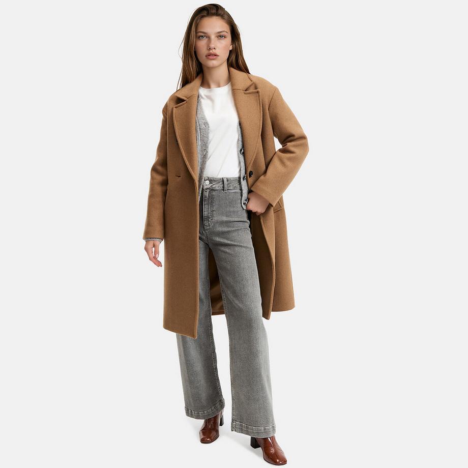 Manteau drap laine mélangée