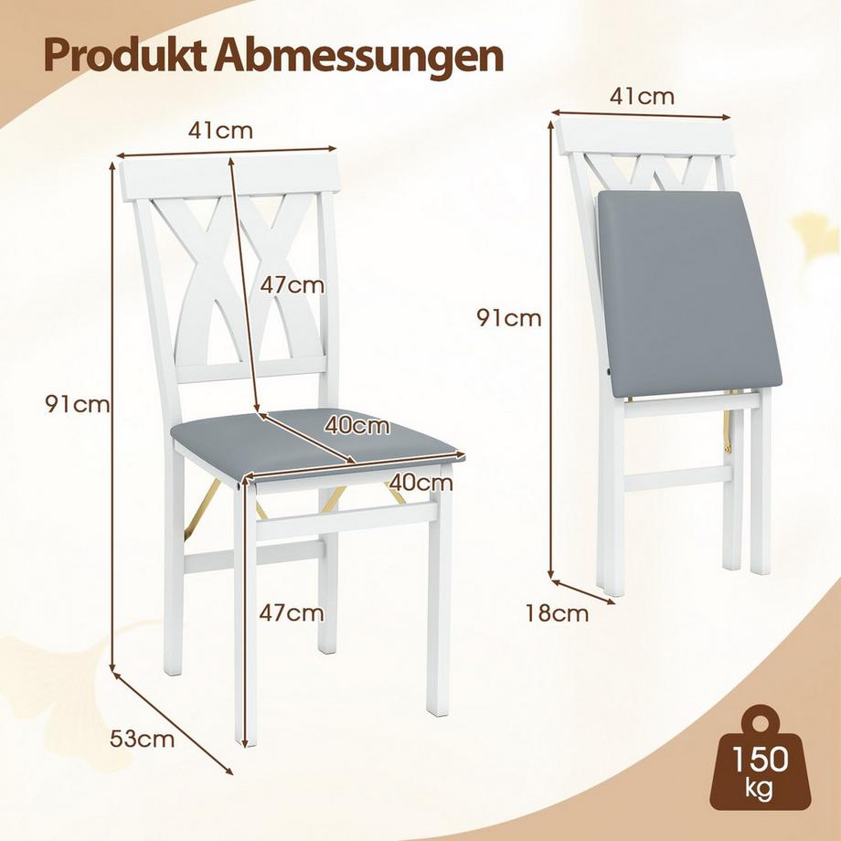 Northix Klappbares Esszimmerstuhl-Set  