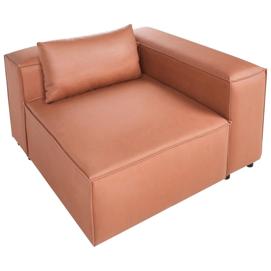 Beliani Eckmodul aus Veganes Ökoleder  BRANDE  