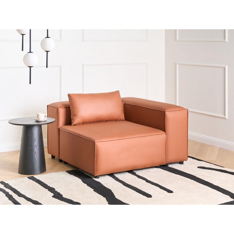 Beliani Eckmodul aus Veganes Ökoleder  BRANDE  