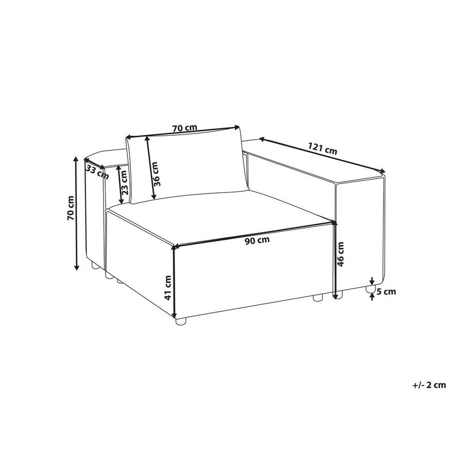 Beliani Eckmodul aus Veganes Ökoleder  BRANDE  