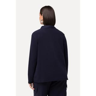 Ulla Popken  Sweatshirt, Ottoman-Querrippen, Hemdkragen, Langarm 