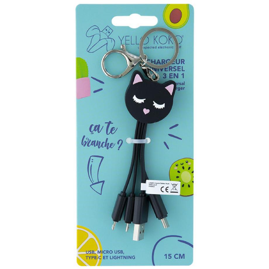 Yello Koko  Câble USB A/micro USB & USB C & Lightning 