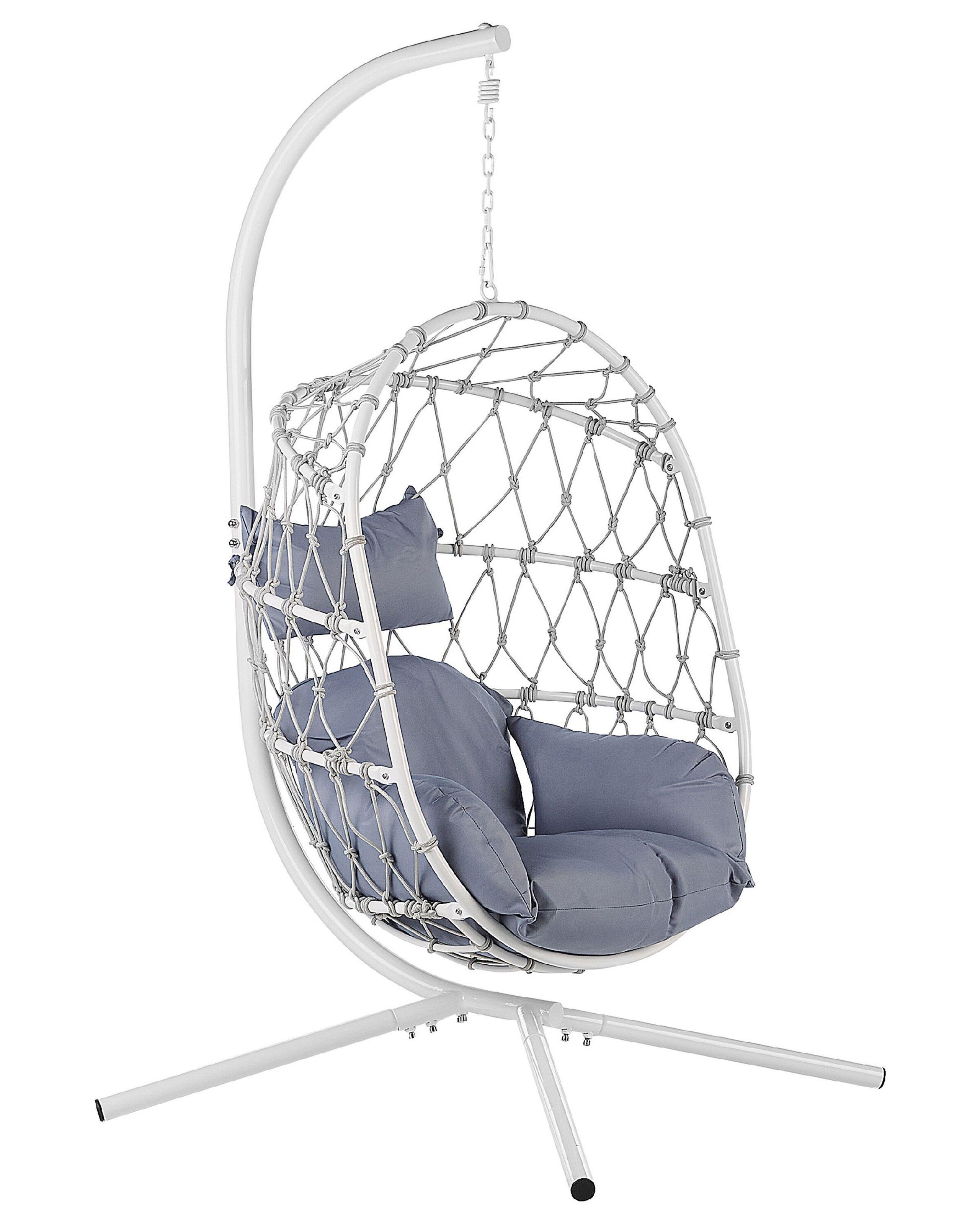 Beliani Fauteuil suspendu avec support en Polyester Boho ADRIA  