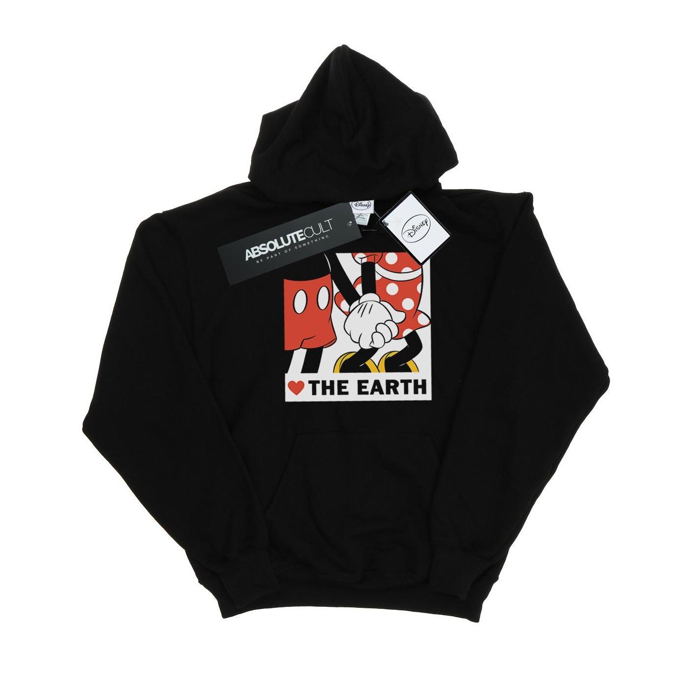 Image of Mickey Mouse Heart The Earth Kapuzenpullover Herren Schwarz S