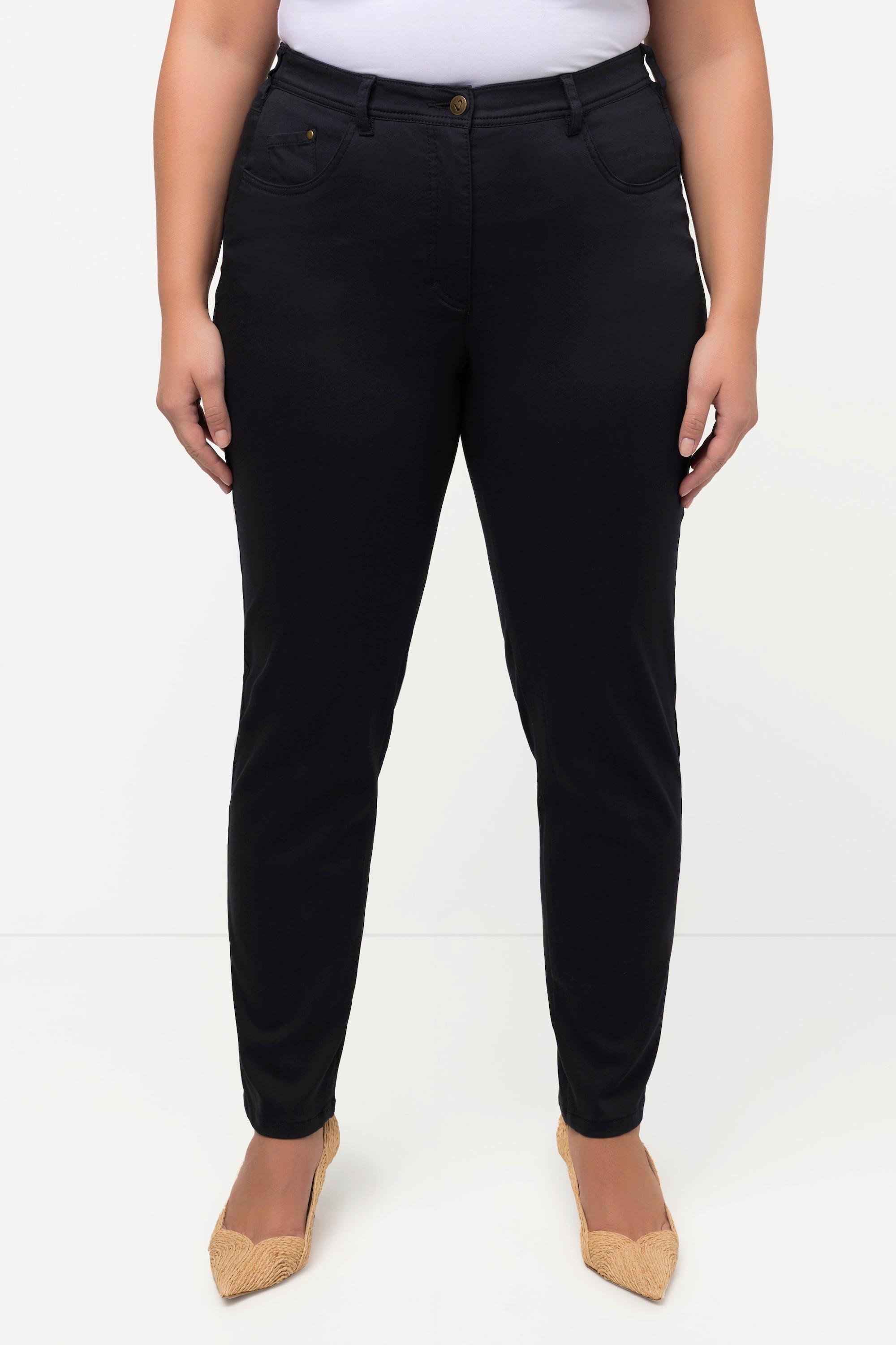 Ulla Popken  Pantalon Sophie à coupe 5 poches slim et broderie 