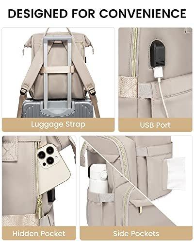 Only-bags.store Zaino impermeabile per laptop da 15.6 pollici con porta di ricarica USB  