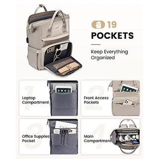 Only-bags.store Zaino impermeabile per laptop da 15.6 pollici con porta di ricarica USB  