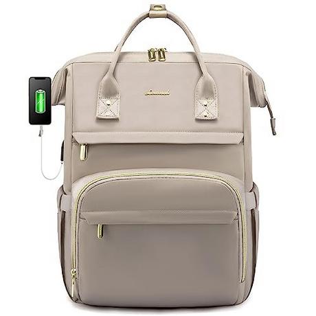Only-bags.store Zaino impermeabile per laptop da 15.6 pollici con porta di ricarica USB  