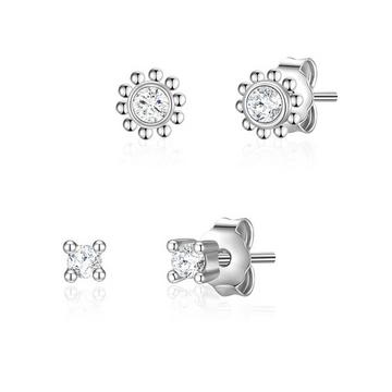 Femme Puces d'oreilles en argent Fleur