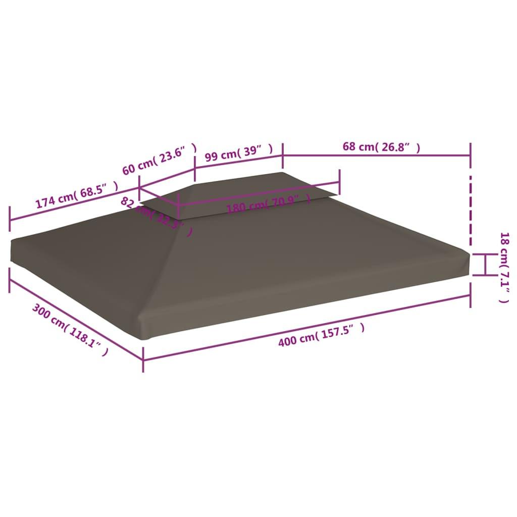 VidaXL copertura superiore gazebo Tessuto  