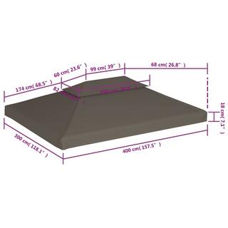 VidaXL copertura superiore gazebo Tessuto  