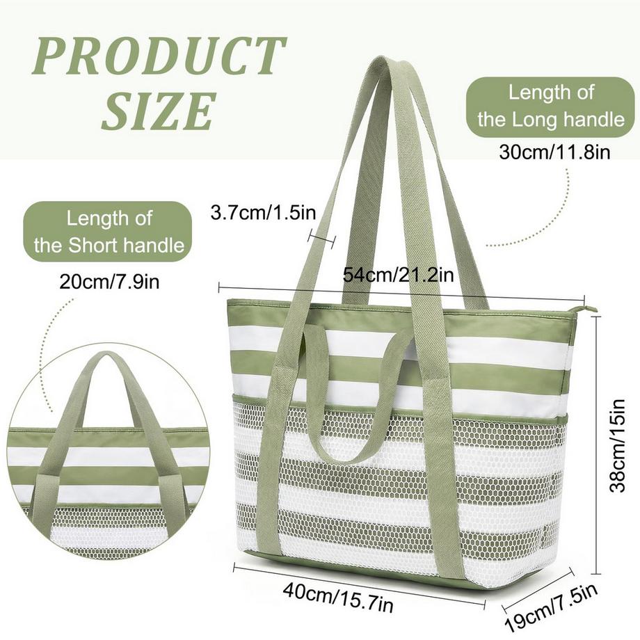 Only-bags.store Wasserdichte faltbare Mesh-Strandtasche  