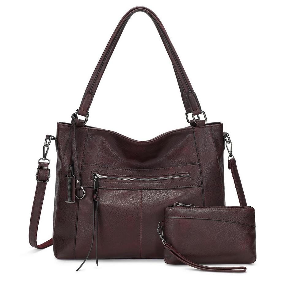 Sacs à Main 2 Pièces, Sac à Bandoulière, Grand Sac Shopping avec Sac à Main