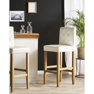 Beliani Lot de 2 chaises de bar en Cuir PU Rétro MADISON  