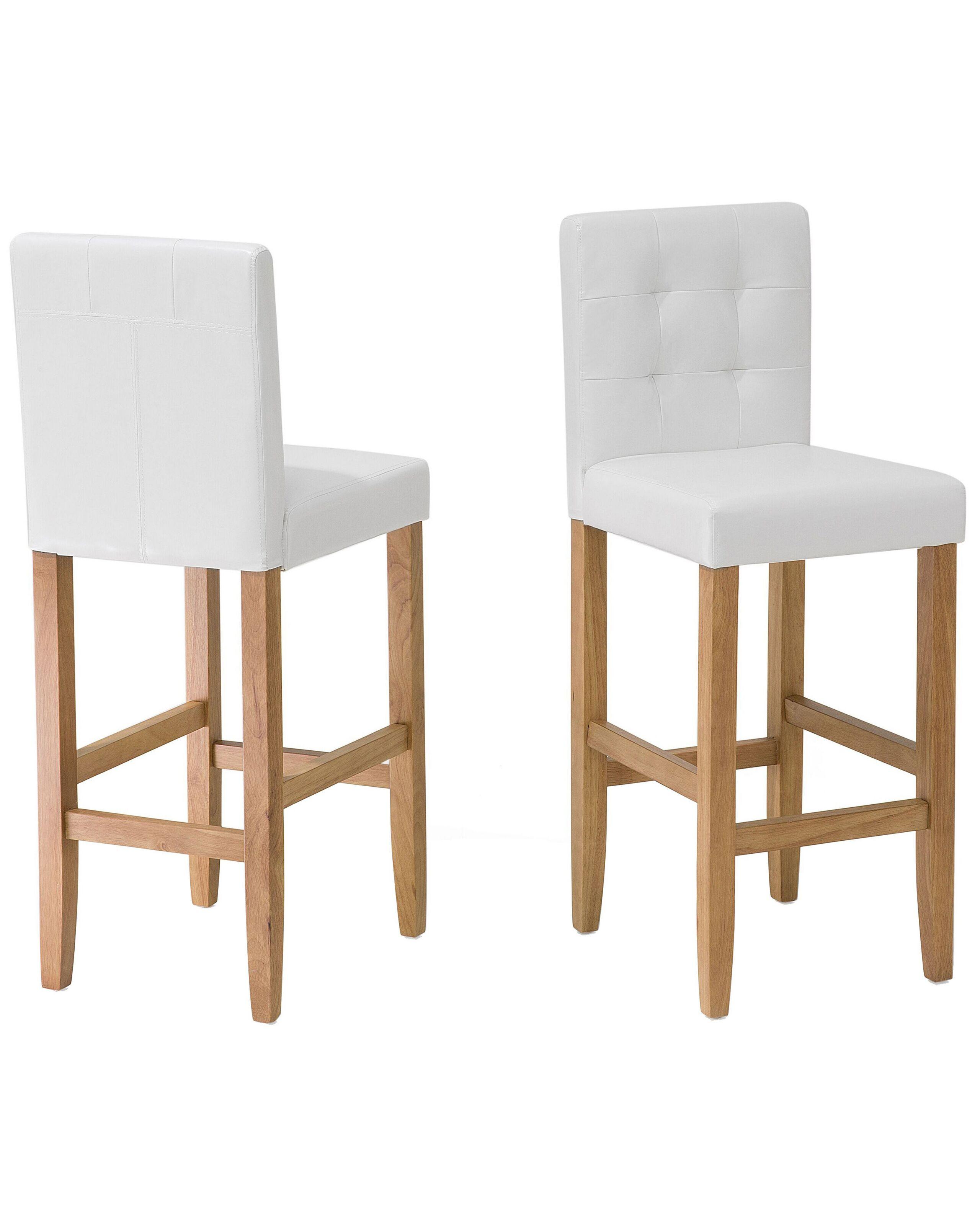 Beliani Lot de 2 chaises de bar en Cuir PU Rétro MADISON  