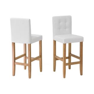 Beliani Lot de 2 chaises de bar en Cuir PU Rétro MADISON  