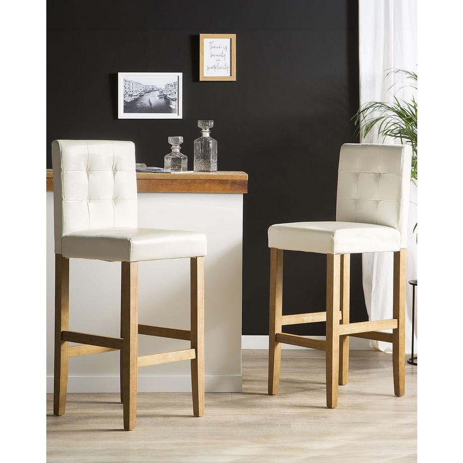 Beliani Set mit 2 Barstühlen aus Kunstleder  MADISON  