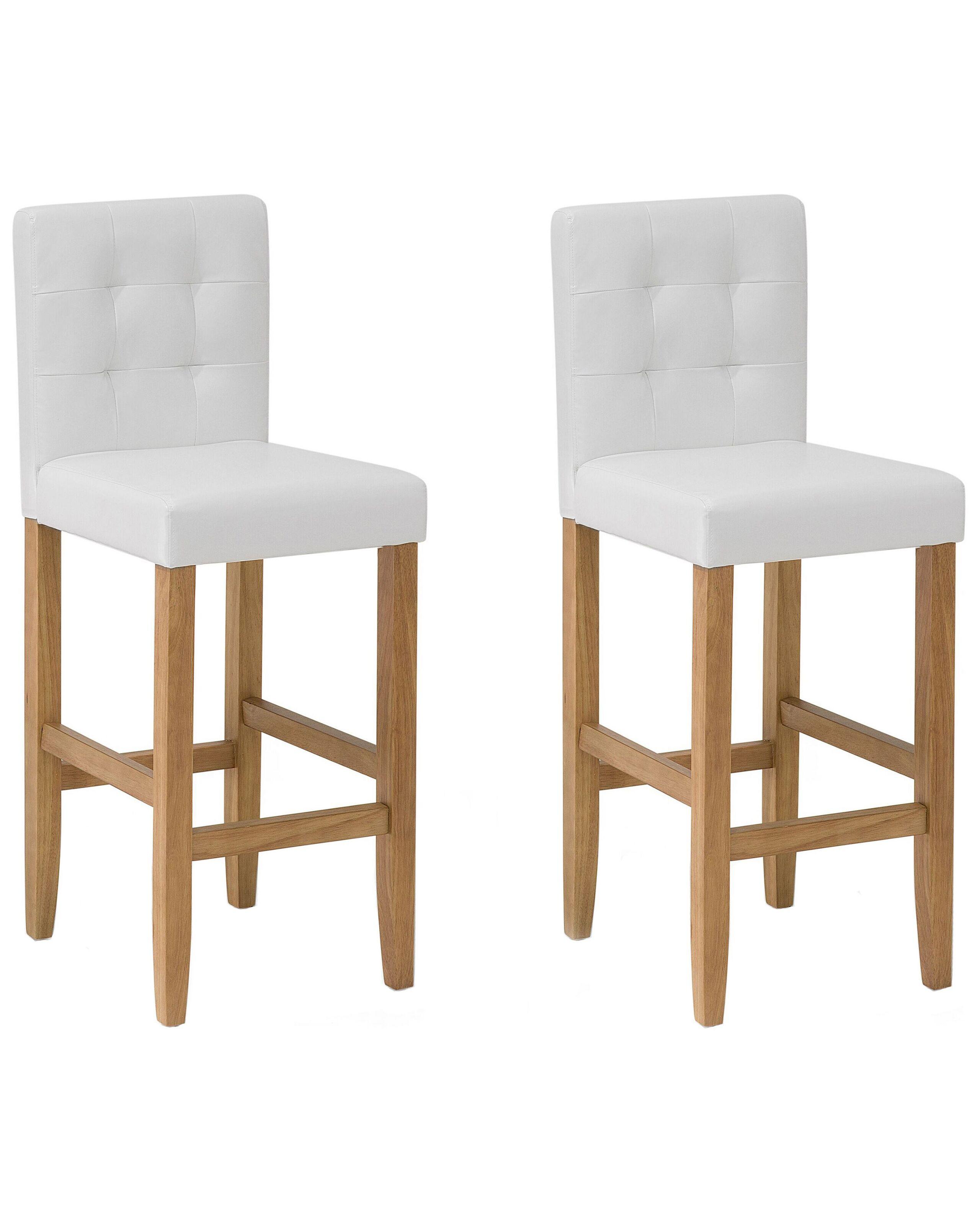 Beliani Lot de 2 chaises de bar en Cuir PU Rétro MADISON  