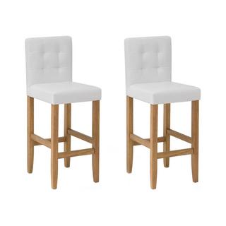 Beliani Lot de 2 chaises de bar en Cuir PU Rétro MADISON  