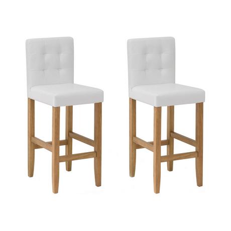 Beliani Lot de 2 chaises de bar en Cuir PU Rétro MADISON  