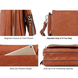 Only-bags.store Kleine PU-Leder Crossbody-Tasche Mehrere Taschen  