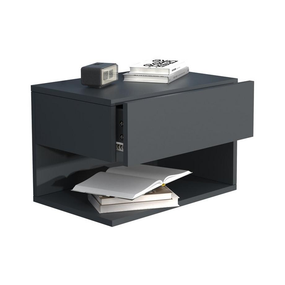 VCM Nachtschrank | Wandschublade | Wandboard | Nachttisch | Maße ca. H. 30 x B. 45 x T. 32 cm - Usal XL 45 cm  