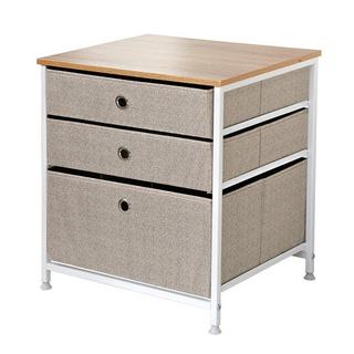 Calicosy Comò a 3 cassetti in tessuto non tessuto chiaro - L48 cm  